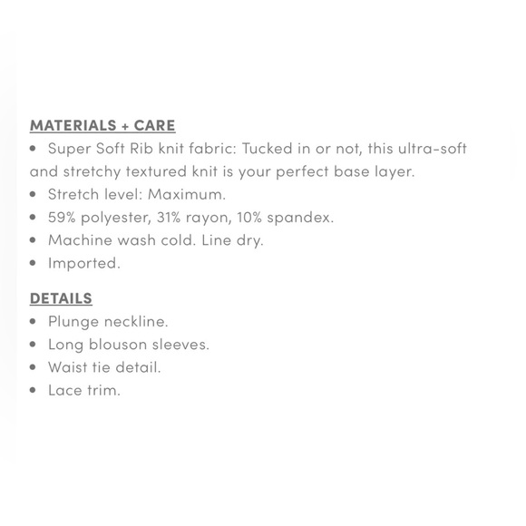 NWT Torrid Super Soft Rib V-Neck Lace Trim Tie Front Long Sleeve Top Size 2X - Picture 12 of 12